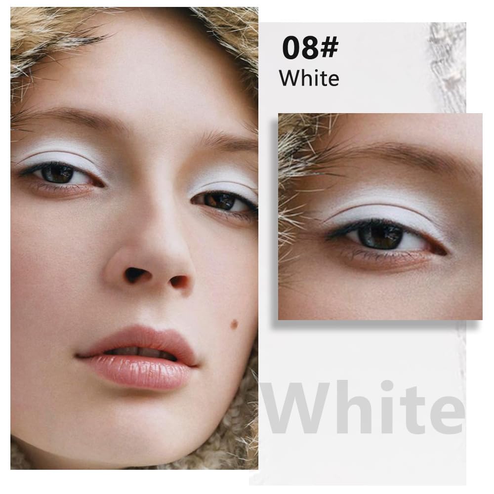 FeiCuiYun Matte Singe Eye Shadow Palette Makeup, Matte White Monochrome Eyeshadow For Older Women, Mini Pressed Monochrome Pigmented Waterproof Sombras Para Ojos, Vegan, Talc, Paraben & Cruelty Free