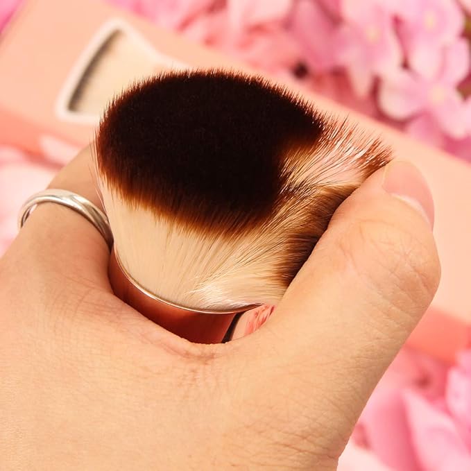 DUcare Foundation Brush for Liquid Makeup,Flat Top Kabuki Foundation Brushes - Premium Makeup Brush for Liquid, Cream, Powder,Buffing, Blending,Pink