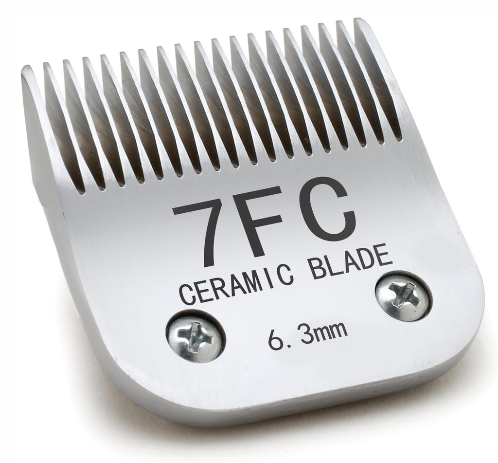 Docal 7FC Silver Detachable Clipper Ceramic Blades, Dog Grooming Clipper Replacement Blades Compatible with Dog Clippers, KM Series Clippers, Most A5, Size-7FC, 1/8-Inch Cut Length (3.2mm)