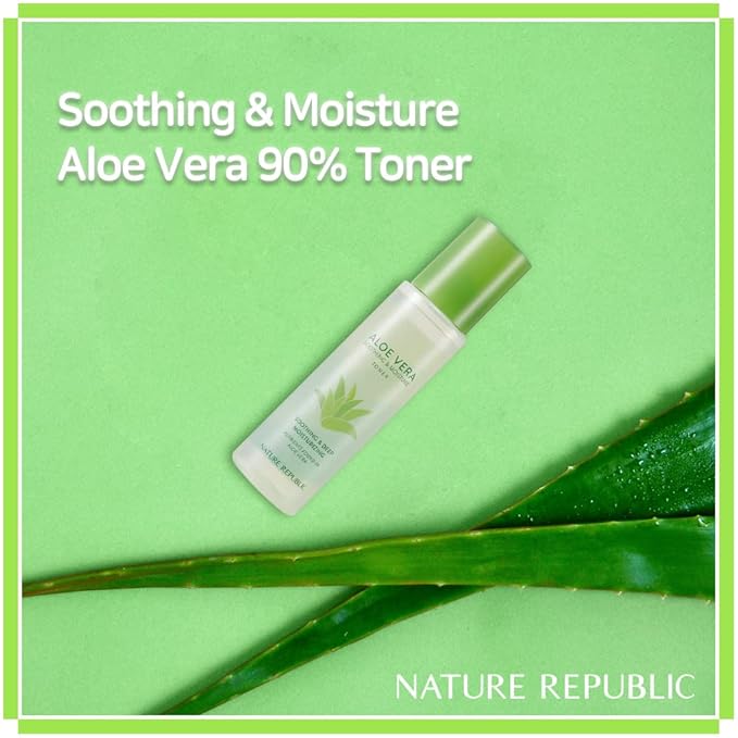 Nature Republic Mild & Moisture Aloe Vera Toner | Soothing & Hydrating Facial Toner, Lightweight Refreshing Formula, Korean Skincare (5.24 Fl Oz)