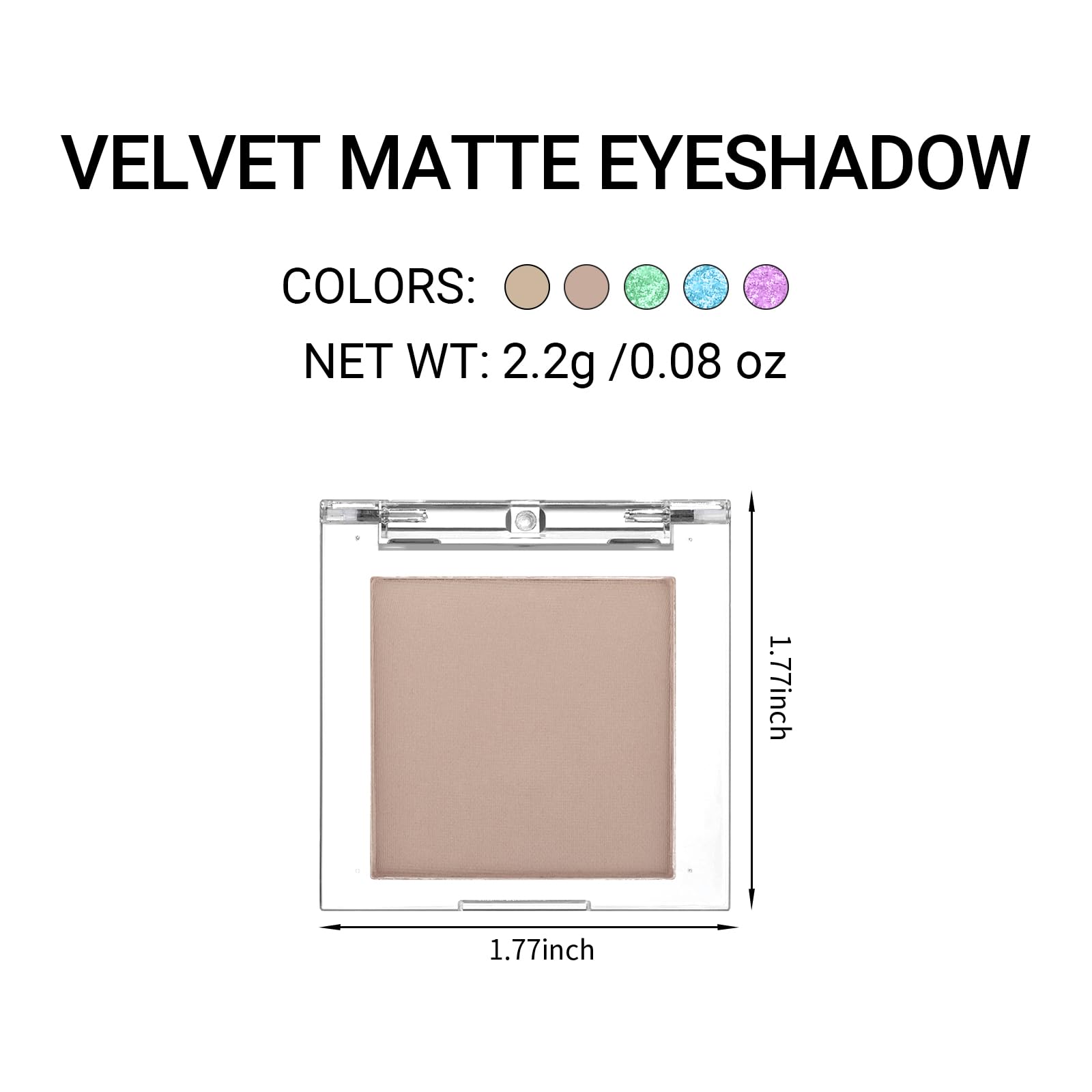 Erinde Single Beige Gray Matte Eyeshadow Palette, Natural Eye Shadow Makeup for Older Women, Neutral Nudes High Pigment Mini Monochrome Eyeshadow Sombra Para Ojos, Vegan & Cruelty-Free, C02 Dove Grey