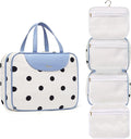 Toiletry bag for Women Hanging Travel Toiletry Bag for Toiletries Polka Dots Pattern Toilery Organizer with Hanging Hook Ideal for Full Sized Toiletries and Cosmetics