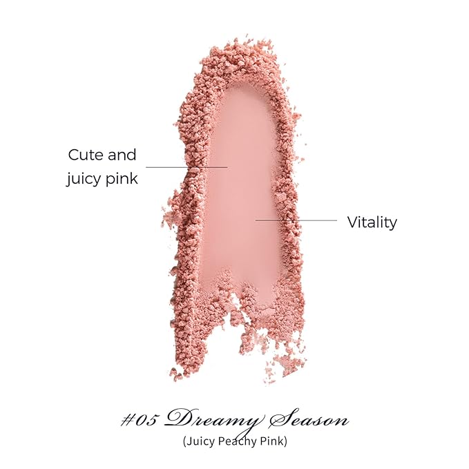 Flower Knows Swan Ballet Embossed Blush,Warm Peachy Pink Matte Powder Blush for Cheeks,Buildable & Blendable Face Makeup,Soft Long-Lasting Cute Make Up for Women & Girls,0.17 Oz(05 Dreamy Season)