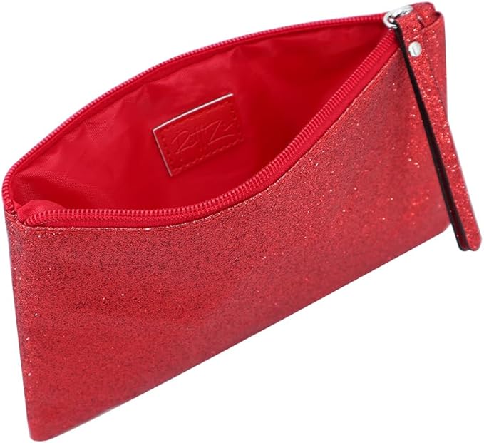 RITTZI Celestial Glitter Makeup Pouch – Seven Stunning Shades - Festive Cosmetic Bag (Aurora Red)