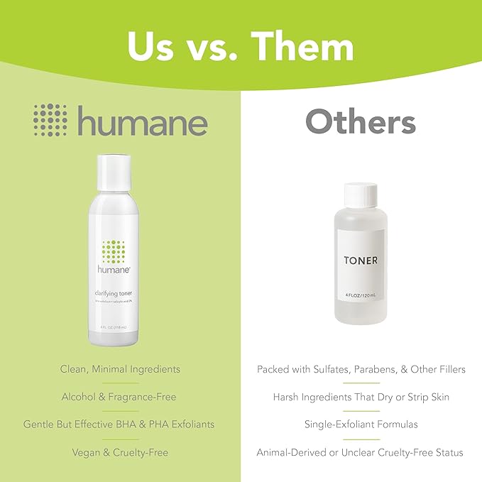 Humane Clarifying Toner for Face - 2% BHA Liquid Salicylic Acid