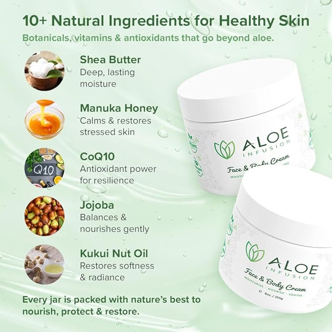 Aloe Infusion Aloe Vera Face & Body Cream – 2 Ounce