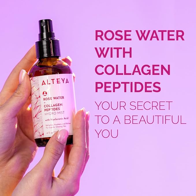Alteya Organics Rose Water Face Toner With Collagen Peptides 4 Fl Oz