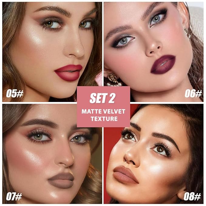 BINGBRUSH 4pcs Lip Liner Set, 2-in-1 Lip Liner and Matte Lipstick Pencil