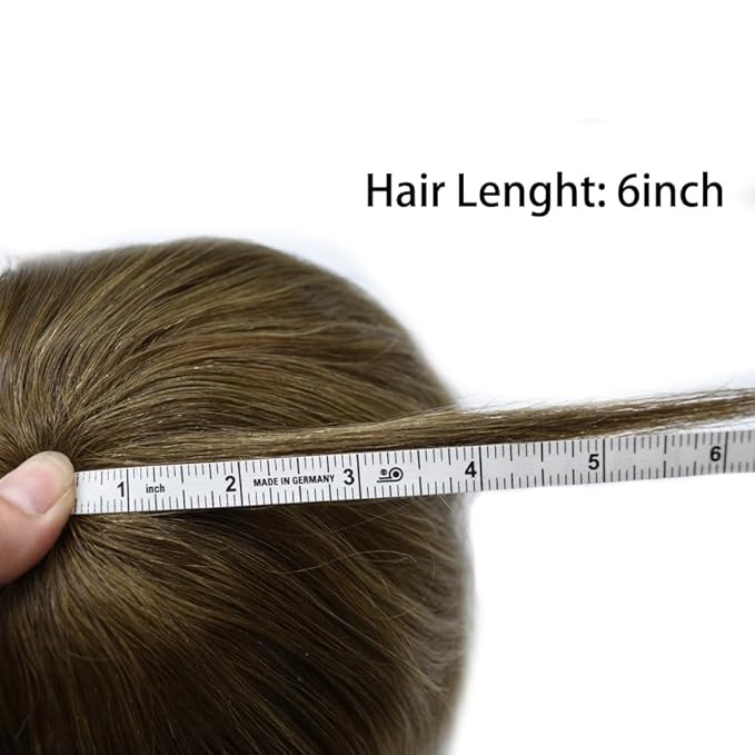 F M FACE MIRACLE NEW YORK Mens Toupee Human Hair Piece French Lace Toupee for Man Hair System Indian Human Hair Replacement Systems V-Looped PU Front Hairpieces 7"X9" 17#DARK ASH BLONDE