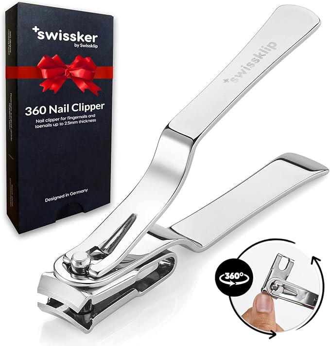 Swissker by Swissklip Nail Clippers for Men & Women – 360 Rotating