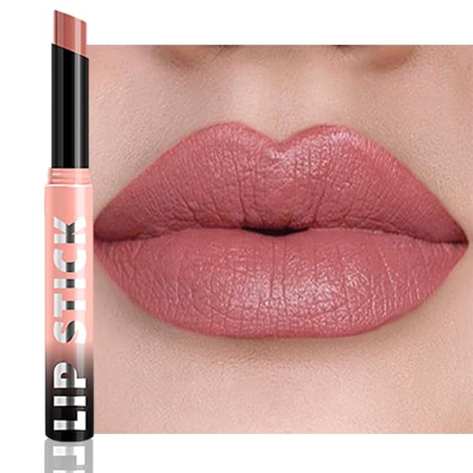 QIDSTERS Matte Lipstick Crayon for Women, Pink Nude Lip Stick Pencil 24 Hour Long Lasting Waterproof, Non-Drying Hydrating Formula Lip Gloss Makeup, Vegan & Cruelty-Free, 01