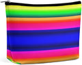 Meaudiwes Women's Fashion Zipper Cosmetic Case, Portable Makeup Case, Personality Toiletry Bag, Travel Cosmetic Toiletry Bag Colorful Mexican Blanket Stripes