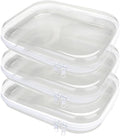 PGAXM 3PCS Clear Hard Plastic Zipper Case, Double Zippers Hard Pouch, Portable Travel Organizer Bin Clear Makeup Bag for Toy Storage, Snack Bag, Cosmetics, Diaper Bag, Toiletry Bag (3PCS-M)