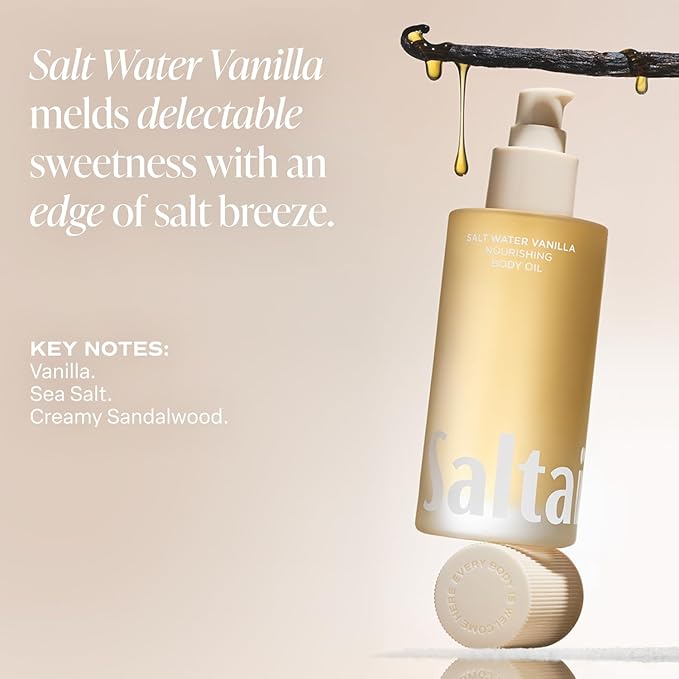 Saltair Nourishing Body Oil | Lightweight Glow | Salt Water Vanilla, 4 oz
