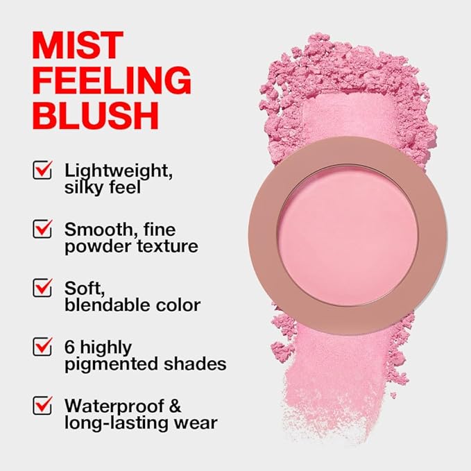 HHLTOH Single Lavender Pink Purple Matte Powder Blush Palette Face Makeup, Blush for Looks Younger Cheeks, Monochrome Cream Blushes Lightweight Long Lasting, Blush for Women All Skin Tones Paleta de