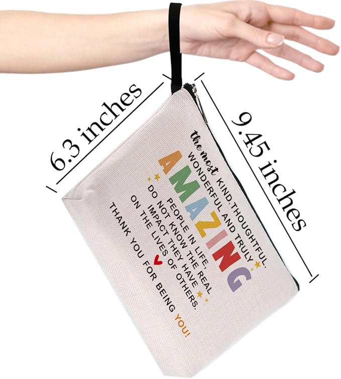 Teacher Appreciation Gifts Inspirational Makeup Bag, Encouragement Gifts