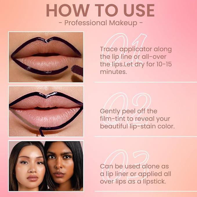 IATMOMOD Light Taupe Liquid Matte Lip Liner Stain Peel Off with Tweezer, Long Lasting, Waterproof Matte Lipstick Lip Gloss Tattoo for Women, Transfer-prof Lip Tint Makeup for All Skin Types 04#
