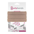 Burlybands Elastic Hair Ties No Damage for Thick Hair, Light Brown 3 Pack