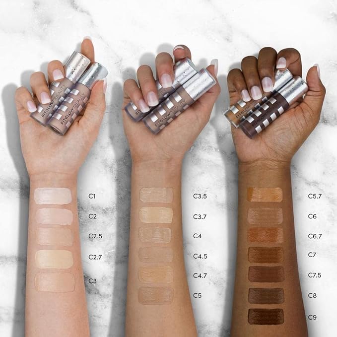 Fitglow Beauty Conceal+ | Vegan Full Coverage Concealer Skincare with Vitamin K + Green Tea | Corrects Dark Circles, Blemishes & Redness | Non-Creasing, Natural Finish | C3-6g