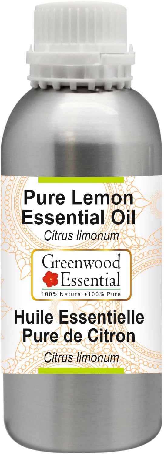 Greenwood Essential Pure Lemon Essential Oil (Citrus limonum) Steam Distilled 300ml (10.1 oz)