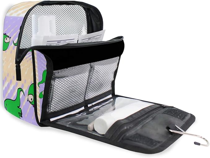 senya Hanging Travel Toiletry Bag Cute Dinosaur Kit Makeup Case Cosmetics Organizer for Men Women…