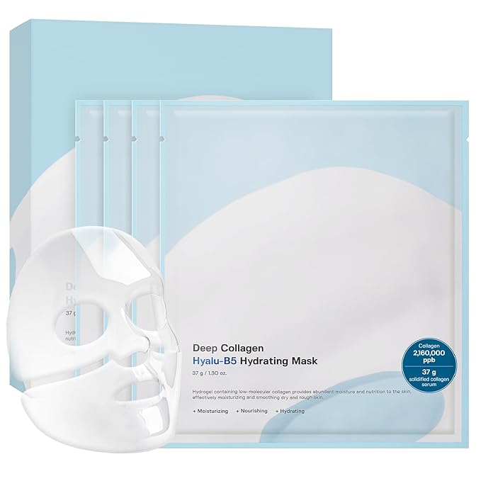SUNGBOON EDITOR Deep Collagen Hyalu-B5 Overnight Mask Hydrating Mask for Wrinkle Care&Barrier Repair 2,160,000PPB Collagen+Hyaluronic Acid+Panthenol Korean Skincare, 4ea, Gifts for Women