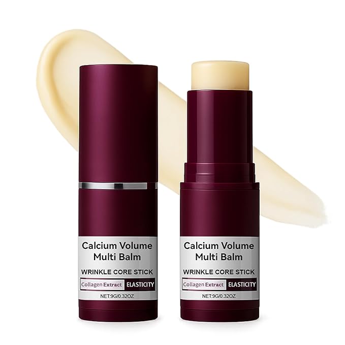 Euralissea Calcium Volume Multi Balm 2 Pack – Wrinkle Care Stick with Collagen Extract, Hydrating & Firming Multi Balm for Eyes, Neck, Smile Lines – Portable Anti-Aging Moisturizing Stick