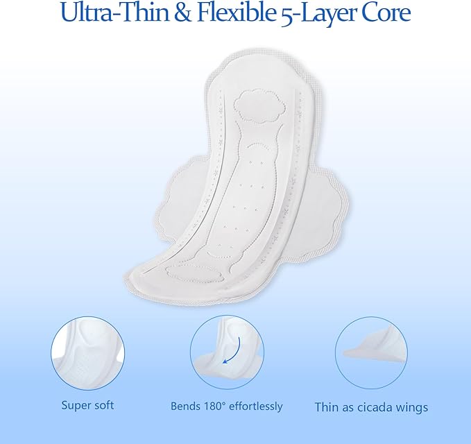 MODAL Silk-Ultra Thin Sanitary Pads, Real Mulberry Silk, Regular, 32 Count