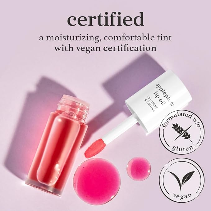 NOONI Korean Lip Oil - Appleplum | Long-Lasting, Moisturizing, Plumping, Revitalizing for Dry Lips, Waterproof, No Peel Off, Korean Tint, Hydrating Lip Stain, Nourishing Crystal Clear, 0.12 FL Oz