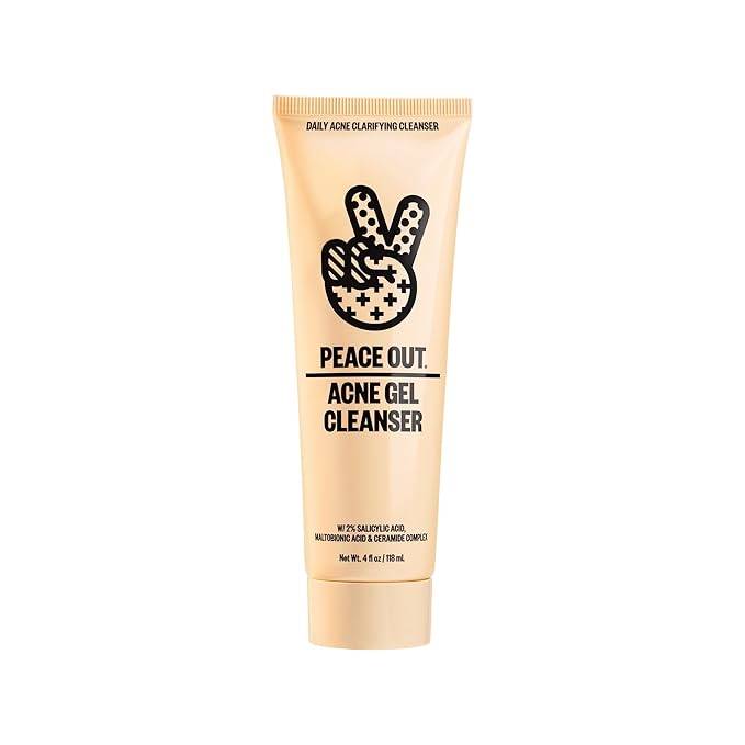 PEACE OUT Acne Gel Cleanser, With 2% Salicylic Acid for Breakouts (4 fl oz)