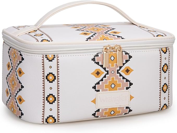 Wrangler Travel Makeup Bag 2pcs Set Cosmetic Bag with Makeup Brush Holder