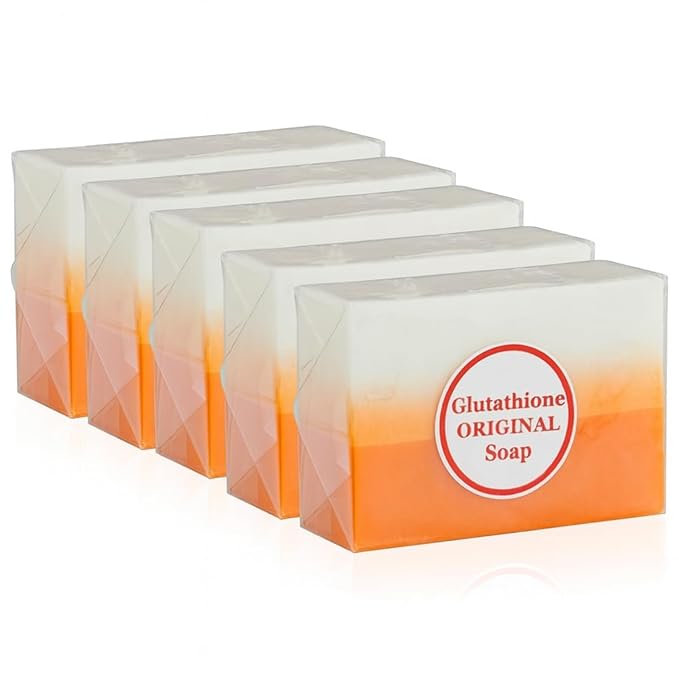 Relumins Glutathione + Kojic Acid Soap Bars Whitening and Darkspot Corrector - Deep Cleansing & Hydrating Soap for Refreshed Skin Perfect - Gentle Exfoliating Formula - 135g x 5 Bars