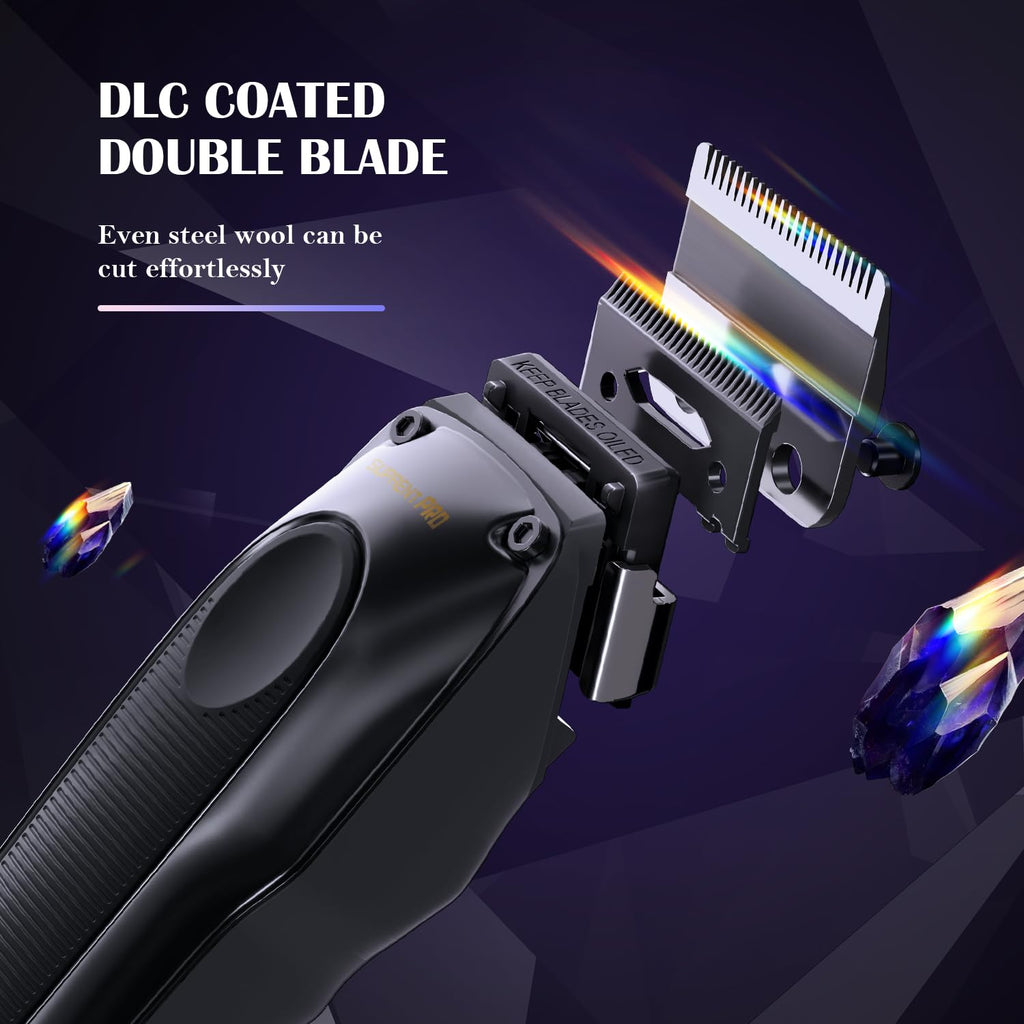 SUPRENT PRO Professional Hair Clippers for Men - High Torque Brushless Motor & Detachable Blade - Cordless Hair Trimmer Set for Barbers with Charging Stand - Premium Gift Hair Clipper Kit