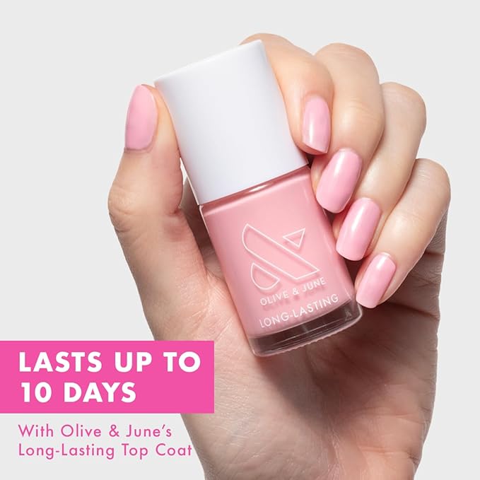 Olive & June Long Lasting Nail Polish, Saltwater Taffy Sheer Pink
