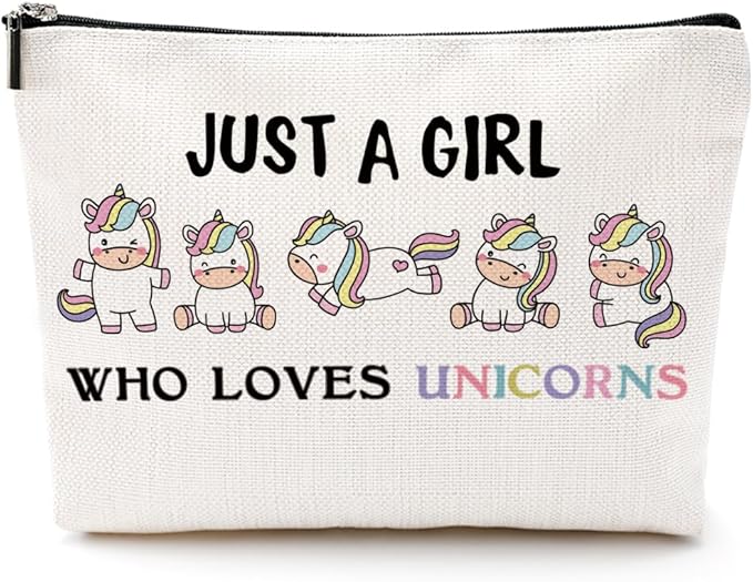 CQM Unicorn Gifts Makeup Bag Stuff Unicorn Cosmetic Bag Toiletry Bag Zipper Pouch for Women Girls Female Sister Daughter Friend Lover Birthday Graduation Friendship