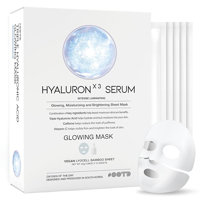 #OOTD Triple Hyaluron Hydrating Vegan Sheet Mask(10-Pack) | Korean Skincare