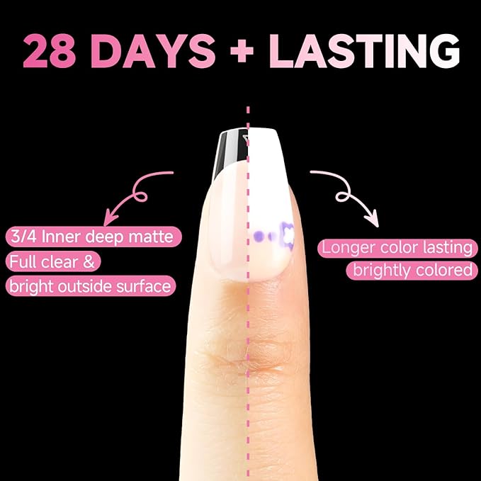 UNA GELLA Short Coffin Nail Tips, 312pcs Short Coffin Gel Nails Tips, Pre-shape Half Matte Fake Nails 12 Sizes Full Cover Press on Nails for Acrylic Nail Extension DIY Salon at Home
