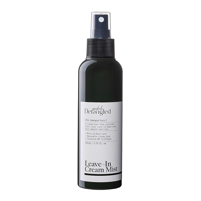 YADAH Detangled Leave-In Cream Mist, 5.07 Fl oz | Non-Greasy Hydration with Ceramide NP, Jojoba Oil & Keratin | Restores Shine, Repairs Damage, Prevents Frizz for All Hair Types