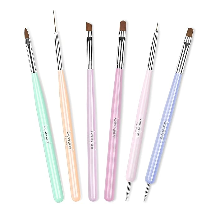 Beetles Gel Polish Nail Art Brushes, 6 Pcs Fingernail Art Design Pens
