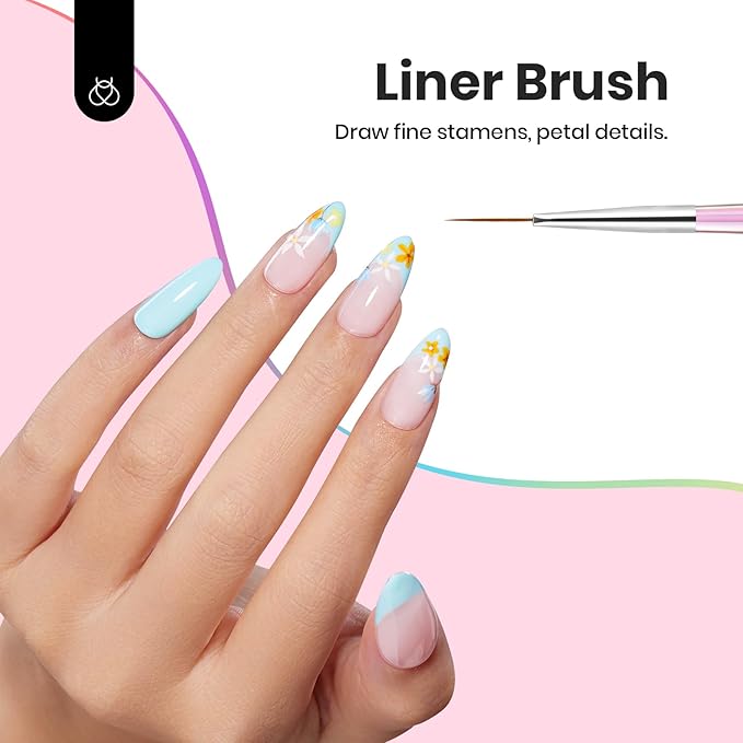 Beetles Nail Art Brushes Set for Gel Polish 3 Pcs Nail Art Design Pen