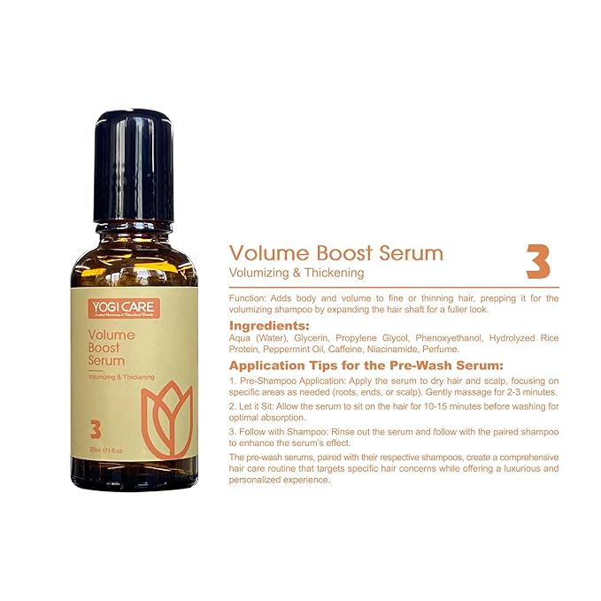 YOGI CARE Aroma Therapy Pre-Wash Hair Oil Serum 30ml / 1 Fl.oz (Volumizing & Thickening)