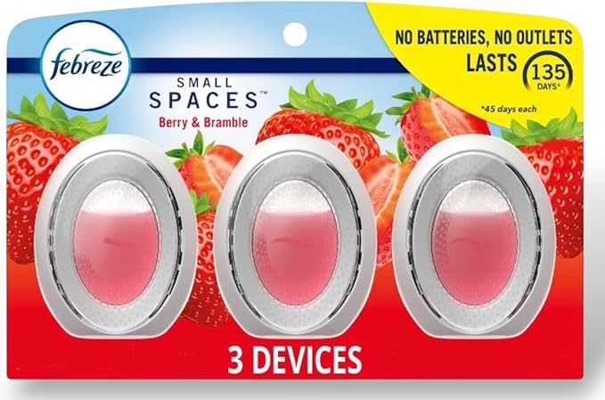 Febreze Small Spaces Air Freshener Berry & Bramble,.25 fl. oz., Pack of 4