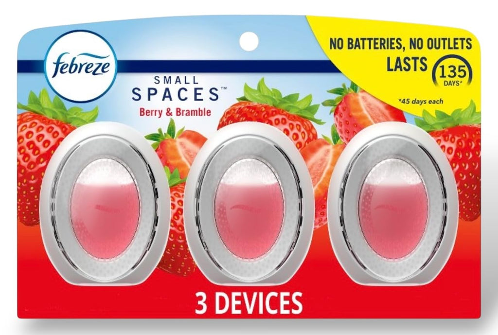 Febreze Small Spaces Air Freshener Berry & Bramble,.25 fl. oz., Pack of 4