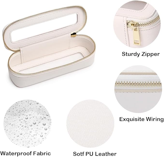 FFpaw Clear Makeup Bag, Small Makeup Bag TSA Approved Toiletry Bag Cosmetic Travel Bag Cute Makeup Bag Organizer Makeup Case Pouch Car Essentials for Women Men (Slim White)