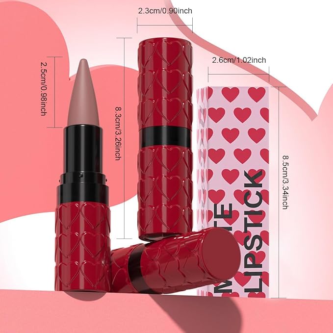 evpct Real Nude Gradient Matte Lipstick Lip Liner Combo Set for Older Women Long Lasting Waterproof, Nude Lips Stick Crayon Pencil Cream Lip Liner and Lipstick Combo Makeup, Flawless Ombre Effect