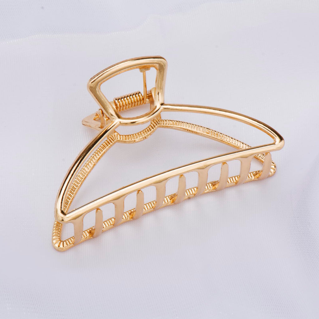 Mehayi 3 PCS Large Gold Metal Hair Claw Clips for Women Girls, Cute Alloy Big Hair Clamps Strong Hold for Thick Thin Hair, Fashion Hair Accessories Headwear Styling Tools for Party Wedding