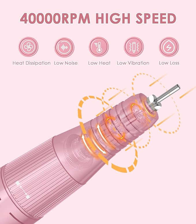 Portable Electric Nail Drill File: Professional Rechargeable E-File Machine