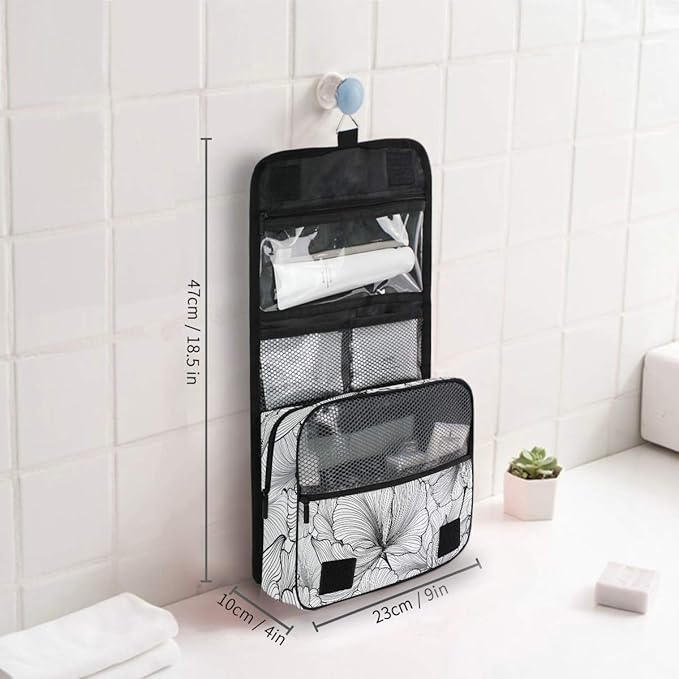 senya Hanging Travel Toiletry Bag Flowers Kit Makeup Case Cosmetics Organizer for Men Women pretty