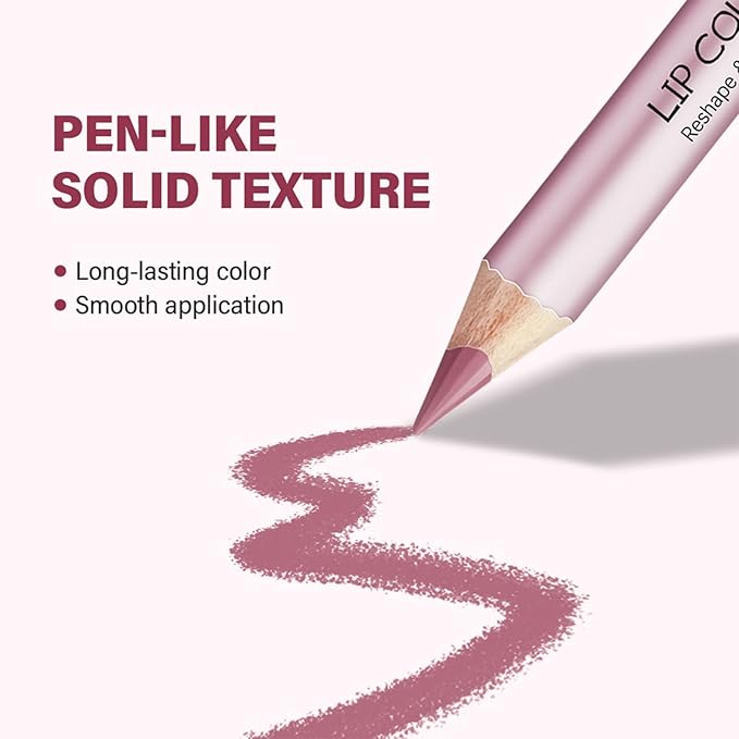 4 Colors Sculpting Matte Lip Liner Set,Mini High-Pigmented Long Lasting