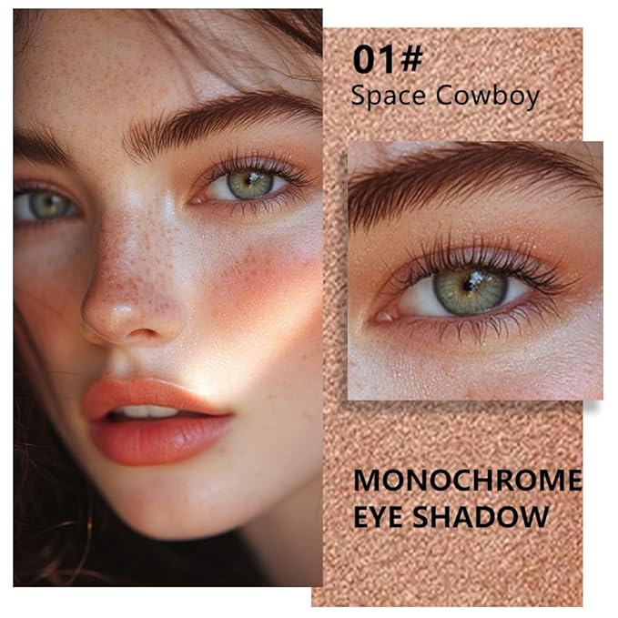 FeiCuiYun Glittler Single Eye Shadow Palette Makeup, Champagne Gold Sparkle Shimmer Monochrome Eyeshadow For Older Women, Pigmented Waterproof Sombras Para Ojos, Vegan, Talc, Paraben&Cruelty Free, 01